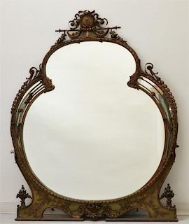 LG American Art Nouveau Over Mantel Mirror