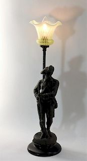 Cornelius & Baker Patinated Zinc Soldier Lamp