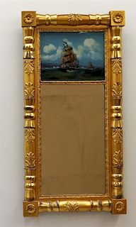 1800 Federal Reverse Painted Split Baluster Mirror