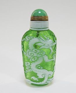 Chinese Polychrome Enamel Glass Snuff Bottle