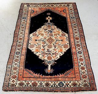 Antique Persian Central Medallion Hamadan Carpet