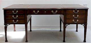 Baker Furniture Mahogany Leather Top Desk