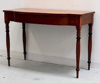 19C. American Sheraton Carved Cherry Console Table