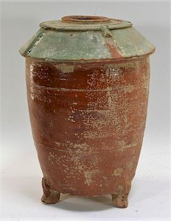 Chinese Han Dynasty Tripod Footed Earthenware Vase