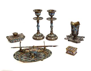 Group of Champleve Enamel  Works