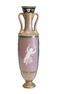 Minton pate-Sur-Pate Two-Handled Vase