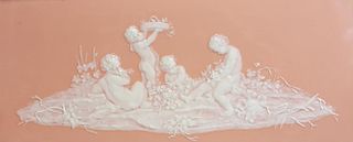 French Pate-Sur-Pate Decorated Porcelain Plaque