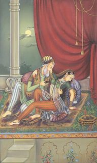 Indo-Persian Silk Painting