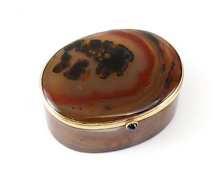 Continental Agate Box with gold mount