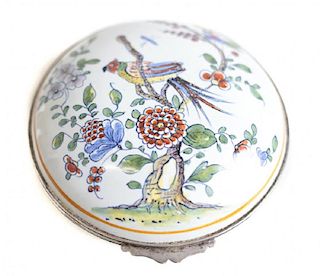 18th Century Sinceny Faience Silver Mounted Box