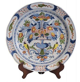 Continental Faience Polychrome Charger
