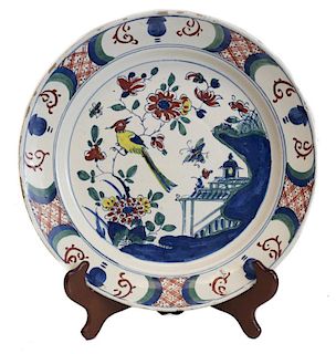 Continental Faience Polychrome Charger