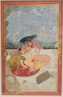 Erotic Indo Persian Gouche Painting