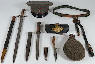 A GROUP OF MOSTLY GERMAN MILITARIA, WWI & EARLIER