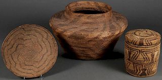 A GROUP OF THREE SOUTHWEST STYLE BASKETS