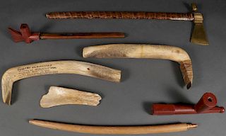 SIX NATIVE AMERICAN ARTIFACTS, 19TH AND 20TH C.