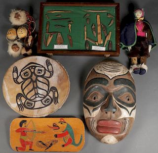 A GROUP OF MOSTLY NORTHWEST COAST ITEMS, 20TH C.