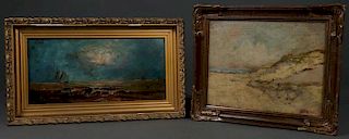 A PAIR OF AMERICAN SEASCAPE PAINTINGS, CIRCA 1900