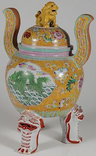 A CHINESE FAMILLE ROSE DECORATED CENSER