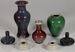 SEVEN CHINESE GLAZED VESSELS