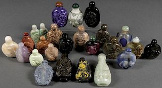 TWENTY-FOUR CHINESE CARVED SNUFF BOTTLES