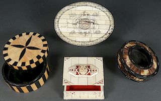 A GROUP OF FOUR BOXES 19TH/20TH CENTURY