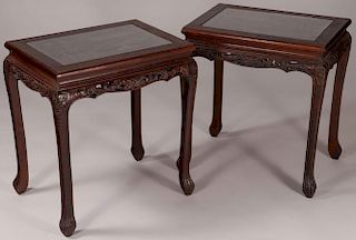 A PAIR OF CHINESE CARVED TABLES