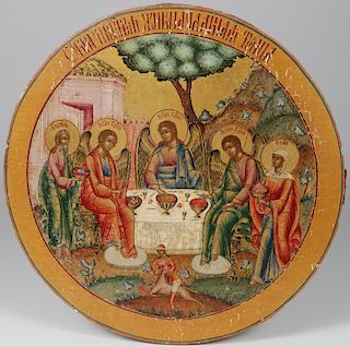 A RUSSIAN ICON OF THE OLD TESTAMENT TRINITY