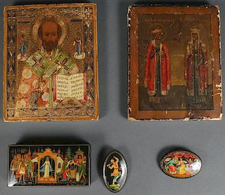 A PAIR OF RUSSIAN ICONS, CIRCA 1890