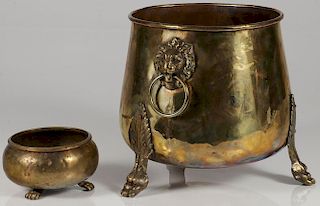 A PAIR OF IMPERIAL RUSSIAN PERIOD BRASS ITEMS
