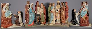 4 CARVED FIGURES FROM THE LIFE OF THE VIRGIN MARY
