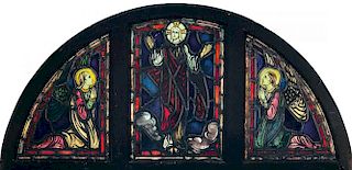 A STAINED AND LEADED WINDOW OF THE RESURRECTION