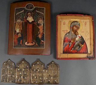 A GROUP OF RUSSIAN ICONS