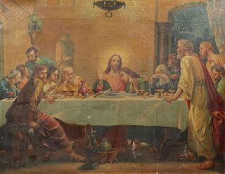 THE LAST SUPPER, OIL ON CANVAS, 19TH C.