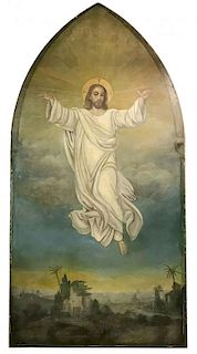 A MONUMENTAL PAINTING OF THE RESURRECTED CHRIST