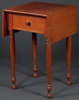 A SINGLE DRAWER DROP LEAF STAND, 19TH CENTURY