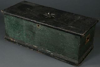 A PAINTED PINE MARITIME CHEST, 19TH C.