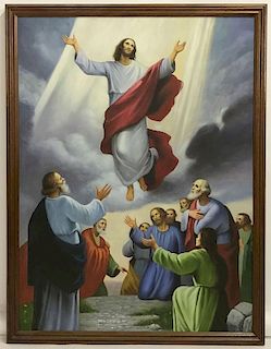 A LARGE PAINTING OF THE ASCENSION, 20TH CENTURY