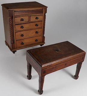 A PAIR OF 19TH CENTURY AMERICAN DOLL FURNITURE