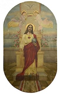A LARGE PAINTING OF CHRIST THE KING, 1946