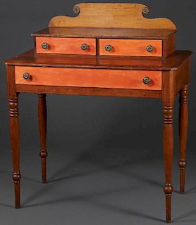 AN INTERESTING THREE DRAWER TIERED STAND, 19TH C.