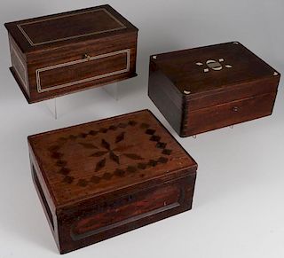 A GROUP OF THREE DOCUMENT BOXES, 19TH CENTURY