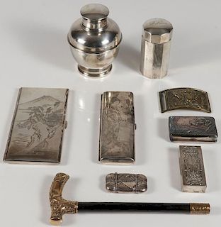 A GROUP OF SILVER AND OTHER SMALLS MOSTLY 19TH C.