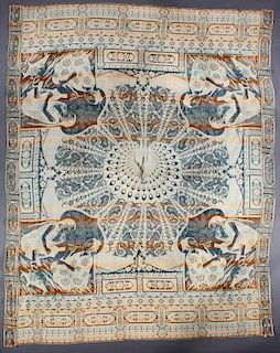 A CHINOISERIE TAPESTRY SILK COVERLET, 19TH C.