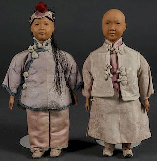 A PAIR OF DOOR OF HOPE MISSION CHINESE DOLLS