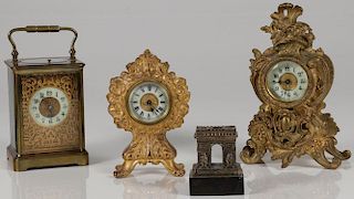 THREE GILT CLOCKS 19TH CENTURY