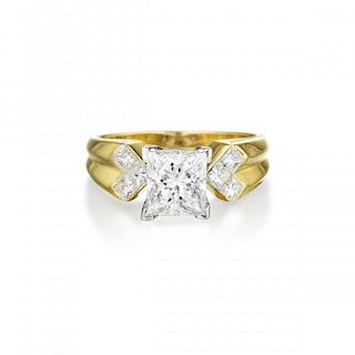 A 2.01-Carat Princess-cut Diamond Ring