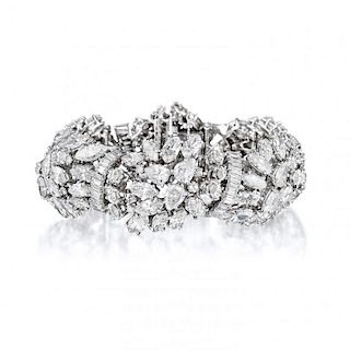 Erwin Pearl Diamond Platinum Bracelet, French