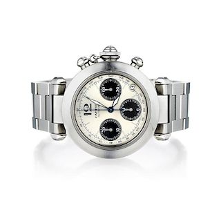 Cartier Pasha Chronograph Stainless Steel Watch ref. 2412