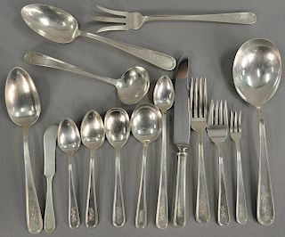 S. Kirk sterling silver flatware set, to include 12 bread knives, 11 luncheon forks, 11 dinner forks, 12 soups, 11 fish forks